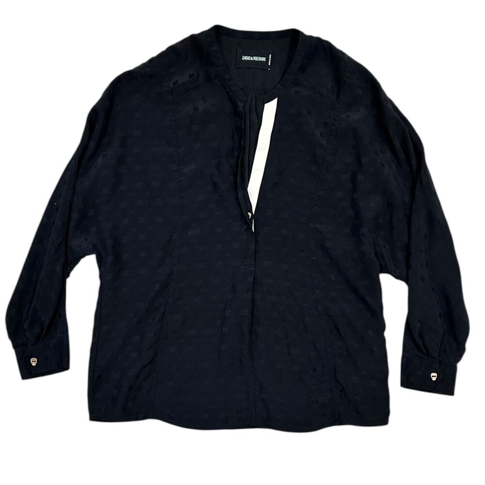 Zadig & Voltaire Tink Jacquard Motif Silk Blouse